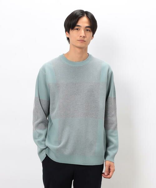 COMME CA ISM / コムサイズム ニット・セーター | チェック柄ジャガード クルーネックニット | 詳細22