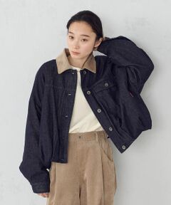 COMME CA ISM / コムサイズム ブルゾン | 衿コーデュロイ デニムブルゾン / セットアップ対応