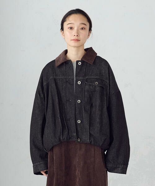COMME CA ISM / コムサイズム ブルゾン | 衿コーデュロイ デニムブルゾン / セットアップ対応 | 詳細5