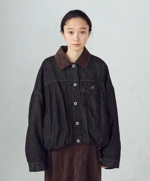 COMME CA ISM / コムサイズム ブルゾン | 衿コーデュロイ デニムブルゾン / セットアップ対応 | 詳細6