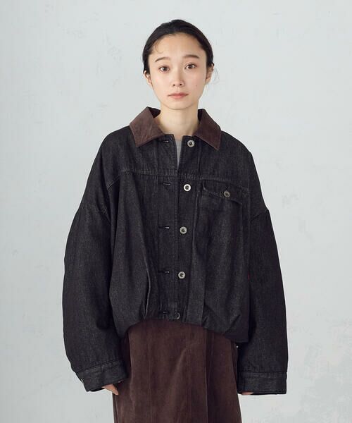 COMME CA ISM / コムサイズム ブルゾン | 衿コーデュロイ デニムブルゾン / セットアップ対応 | 詳細4