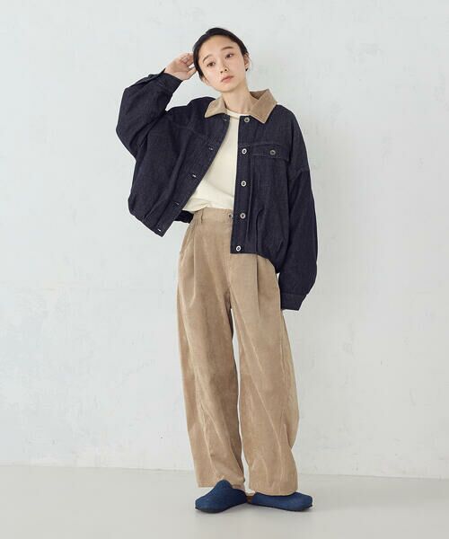 COMME CA ISM / コムサイズム ブルゾン | 衿コーデュロイ デニムブルゾン / セットアップ対応 | 詳細17