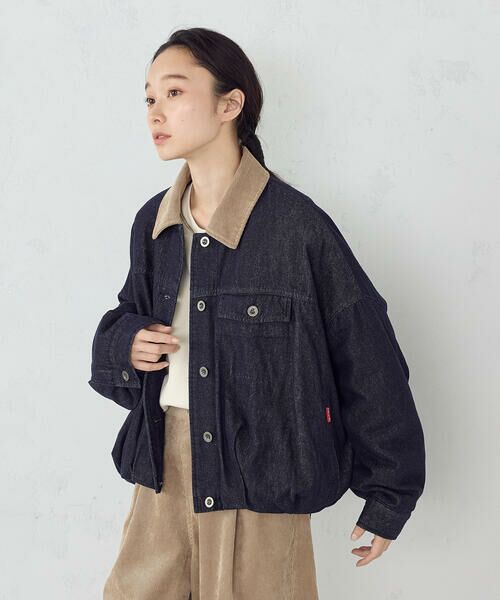 COMME CA ISM / コムサイズム ブルゾン | 衿コーデュロイ デニムブルゾン / セットアップ対応 | 詳細21