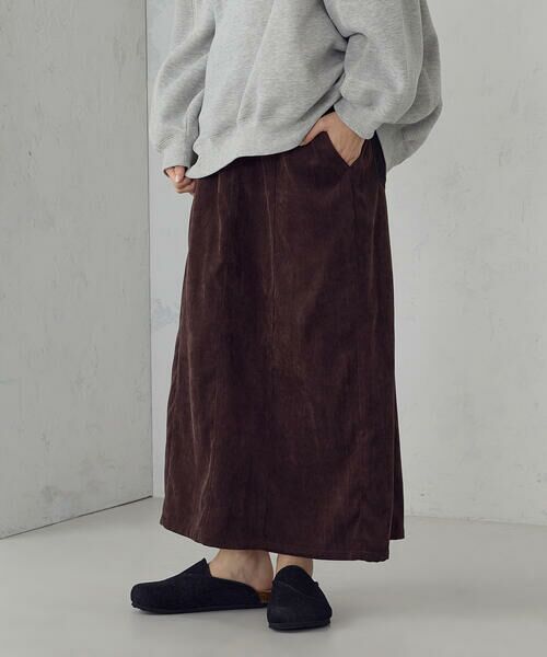 COMME CA ISM / コムサイズム ロング・マキシ丈スカート | コーデュロイ Ａラインスカート / セットアップ対応 | 詳細4