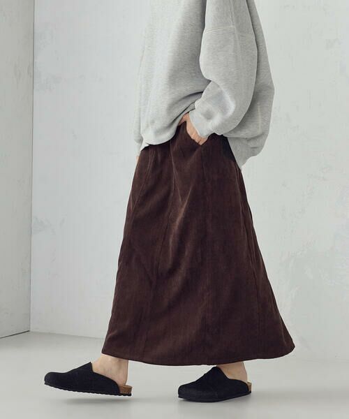 COMME CA ISM / コムサイズム ロング・マキシ丈スカート | コーデュロイ Ａラインスカート / セットアップ対応 | 詳細6