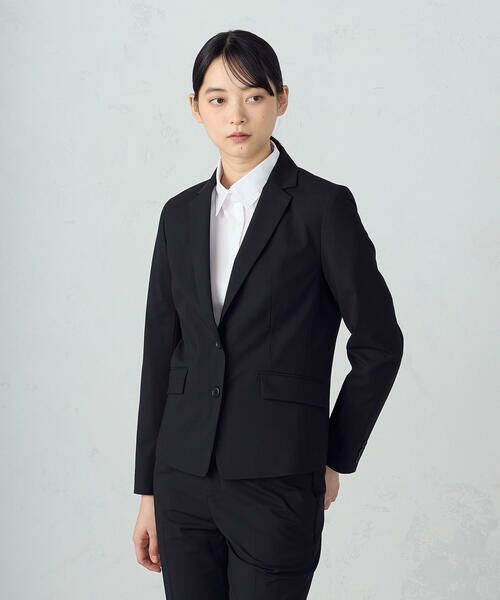 COMME CA ISM / コムサイズム セットアップ | 【セットアップ対応】SUPER-TEX ウール混トロピカルストレッチ テーラードジャケット（ブラック）