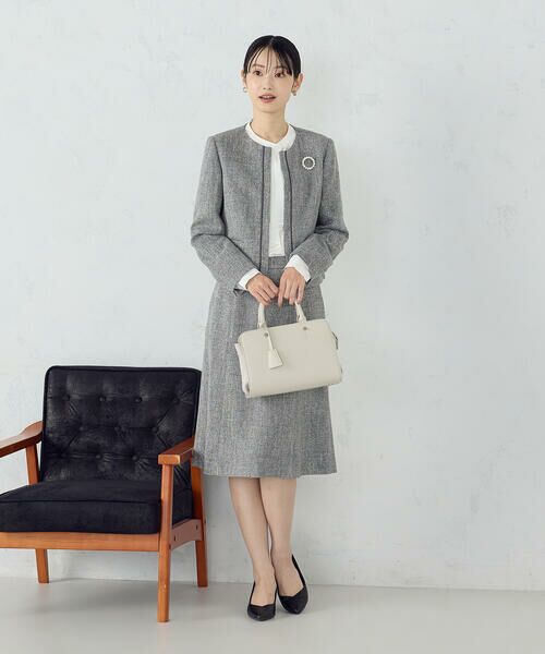 COMME CA ISM / コムサイズム ロング・マキシ丈スカート | 【セットアップ対応】ラメツイード スカート | 詳細1