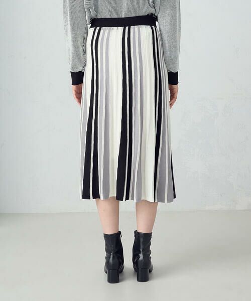 COMME CA ISM / コムサイズム ロング・マキシ丈スカート | マルチストライプ配色ニットスカート / セットアップ対応 | 詳細9
