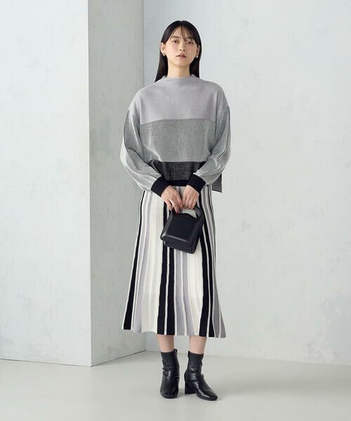 COMME CA ISM / コムサイズム ロング・マキシ丈スカート | マルチストライプ配色ニットスカート / セットアップ対応 | 詳細2