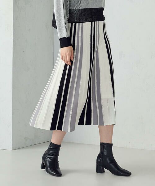 COMME CA ISM / コムサイズム ロング・マキシ丈スカート | マルチストライプ配色ニットスカート / セットアップ対応 | 詳細6