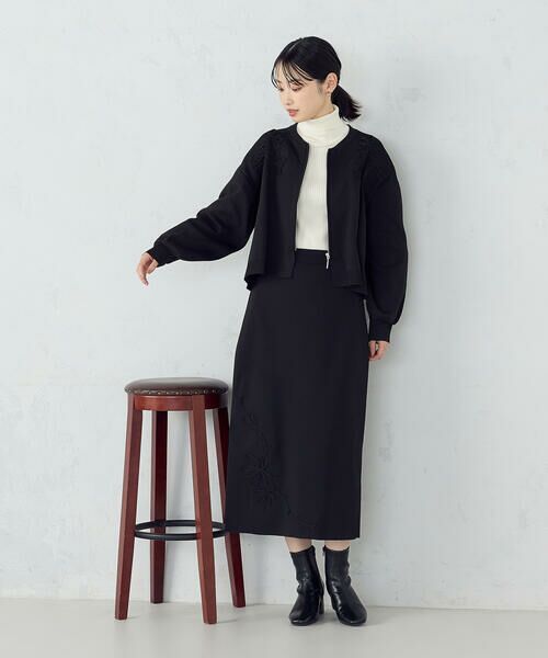 COMME CA ISM / コムサイズム ロング・マキシ丈スカート | コード刺繍 ナロースカート / セットアップ対応 | 詳細3