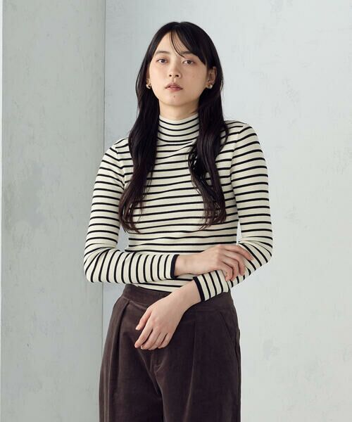 COMME CA ISM / コムサイズム ニット・セーター | 【ウォッシャブル】ベーシック ボーダー ハイネックニット | 詳細7