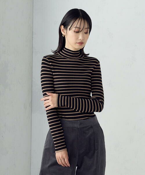 COMME CA ISM / コムサイズム ニット・セーター | 【ウォッシャブル】ベーシック ボーダー ハイネックニット | 詳細13