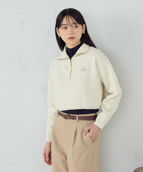 COMME CA ISM / コムサイズム ニット・セーター | 【ウォッシャブル】ワンポイント 刺繍 ハーフジップニット | 詳細4