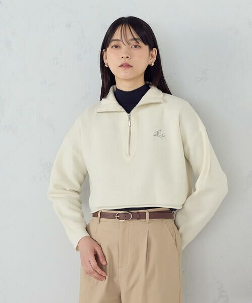 COMME CA ISM / コムサイズム ニット・セーター | 【ウォッシャブル】ワンポイント 刺繍 ハーフジップニット | 詳細5