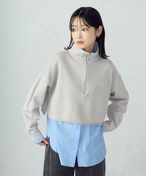 COMME CA ISM / コムサイズム ニット・セーター | 【ウォッシャブル】ワンポイント 刺繍 ハーフジップニット | 詳細11