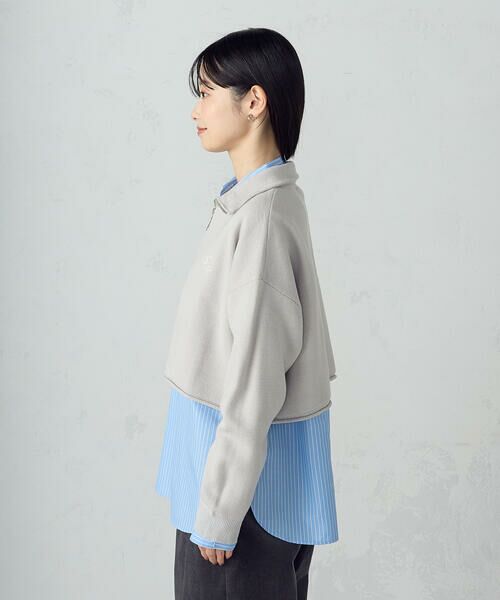 COMME CA ISM / コムサイズム ニット・セーター | 【ウォッシャブル】ワンポイント 刺繍 ハーフジップニット | 詳細13