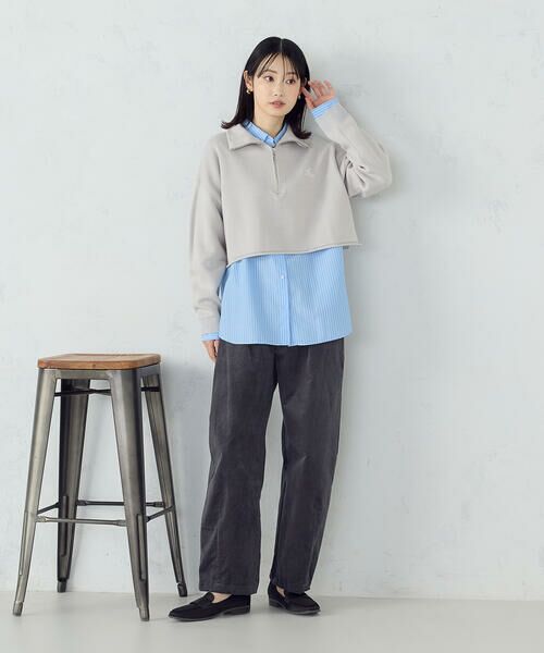 COMME CA ISM / コムサイズム ニット・セーター | 【ウォッシャブル】ワンポイント 刺繍 ハーフジップニット | 詳細8