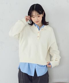 COMME CA ISM / コムサイズム ニット・セーター | メタルボタン ポロニット