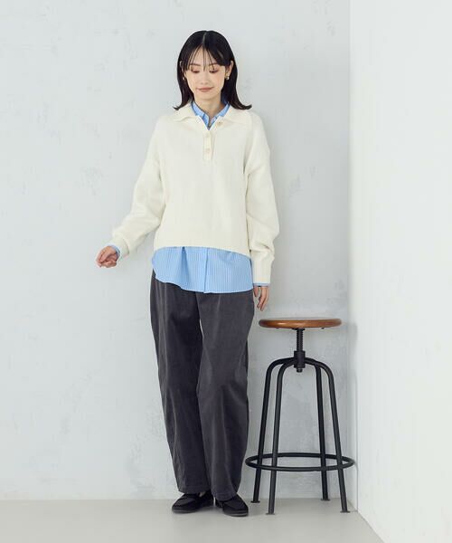 COMME CA ISM / コムサイズム ニット・セーター | メタルボタン ポロニット | 詳細5