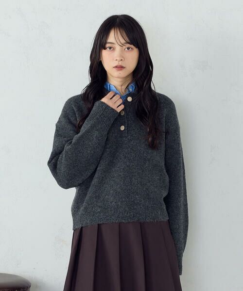 COMME CA ISM / コムサイズム ニット・セーター | メタルボタン ポロニット | 詳細12