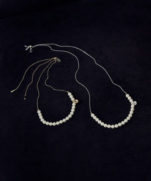 COMME CA ISM / コムサイズム ネックレス・ペンダント・チョーカー | 変形メタルパーツ パールネックレス | 詳細2