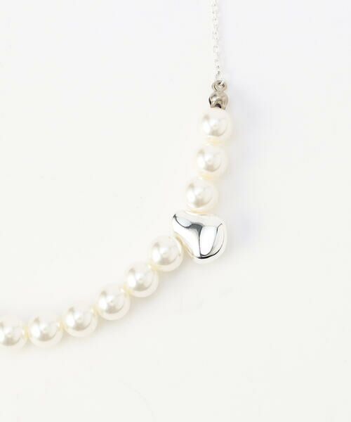 COMME CA ISM / コムサイズム ネックレス・ペンダント・チョーカー | 変形メタルパーツ パールネックレス | 詳細6