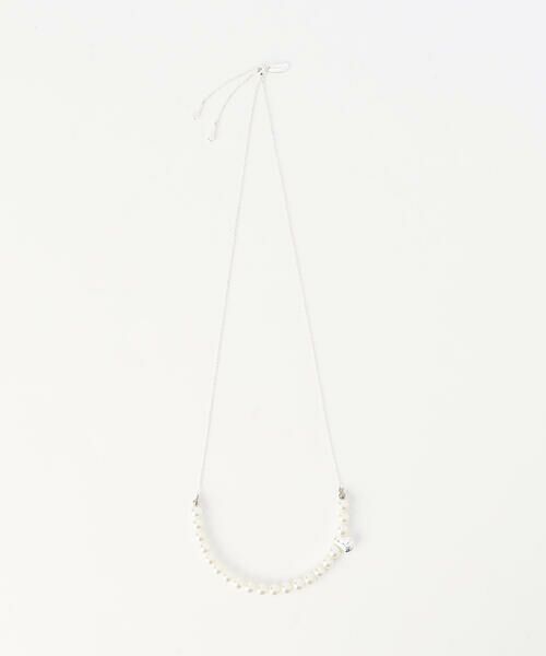 COMME CA ISM / コムサイズム ネックレス・ペンダント・チョーカー | 変形メタルパーツ パールネックレス（シルバー）