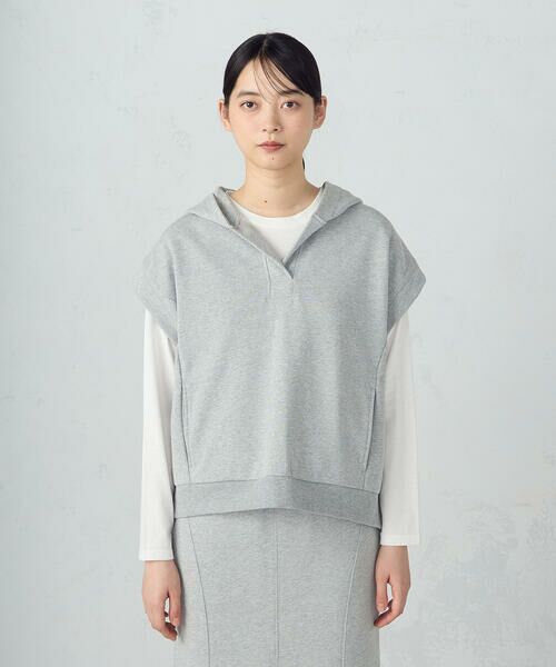 COMME CA ISM / コムサイズム カットソー | 【セットアイテム】 裏毛フーディベスト+ロンT / セットアップ対応 | 詳細4