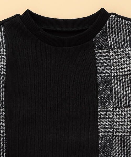 COMME CA ISM / コムサイズム ベビー・キッズグッズ | グレンチェックプリント 裏起毛 切り替えトレーナー / セットアップ対応 (ベビーサイズ) | 詳細2