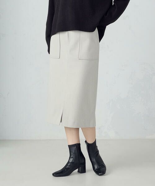 COMME CA ISM / コムサイズム ミニ・ひざ丈スカート | フラノ調ジャージータイトスカート | 詳細3