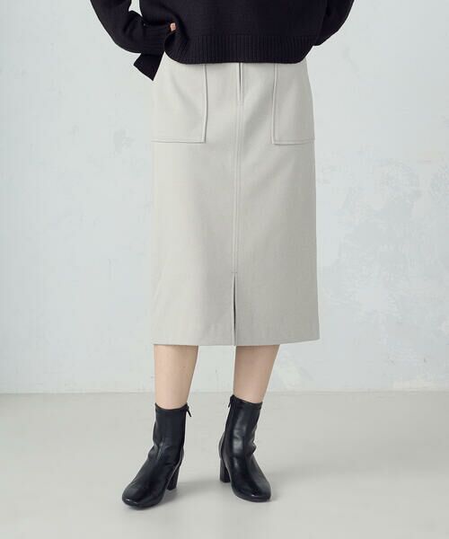 COMME CA ISM / コムサイズム ミニ・ひざ丈スカート | フラノ調ジャージータイトスカート | 詳細4