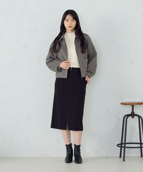 COMME CA ISM / コムサイズム ミニ・ひざ丈スカート | フラノ調ジャージータイトスカート | 詳細8