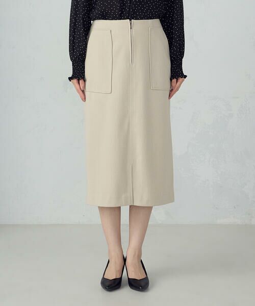 COMME CA ISM / コムサイズム ミニ・ひざ丈スカート | フラノ調ジャージータイトスカート | 詳細15