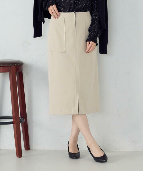 COMME CA ISM / コムサイズム ミニ・ひざ丈スカート | フラノ調ジャージータイトスカート | 詳細14