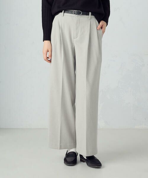 COMME CA ISM / コムサイズム その他パンツ | 2タック ワイドパンツ(ライトグレー)