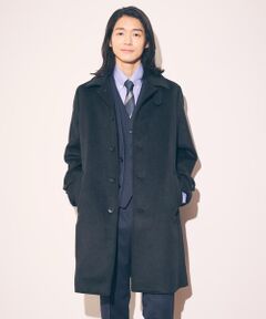 COMME CA ISM / コムサイズム ステンカラーコート | ハイブリッド ウールビーバー ステンカラーコート