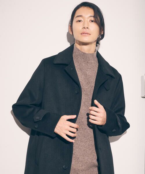 COMME CA ISM / コムサイズム ステンカラーコート | ハイブリッド ウールビーバー ステンカラーコート | 詳細1