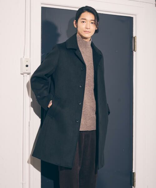 COMME CA ISM / コムサイズム ステンカラーコート | ハイブリッド ウールビーバー ステンカラーコート | 詳細2