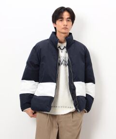 COMME CA ISM / コムサイズム ブルゾン | ポリエステル タッサー 機能中綿 ブロッキング スタンドカラーブルゾン