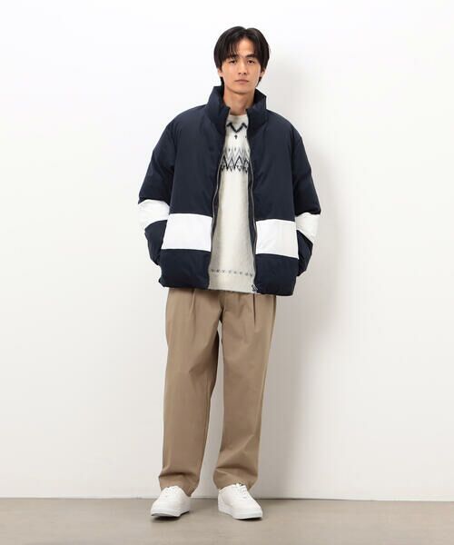 COMME CA ISM / コムサイズム ブルゾン | ポリエステル タッサー 機能中綿 ブロッキング スタンドカラーブルゾン | 詳細1