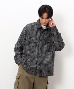 COMME CA ISM / コムサイズム ブルゾン | ファンシーツイード シャツブルゾン