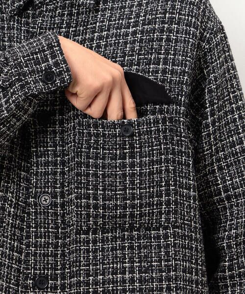COMME CA ISM / コムサイズム ブルゾン | ファンシーツイード シャツブルゾン | 詳細10