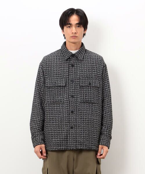COMME CA ISM / コムサイズム ブルゾン | ファンシーツイード シャツブルゾン | 詳細6