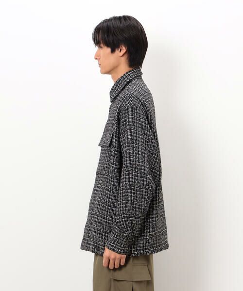 COMME CA ISM / コムサイズム ブルゾン | ファンシーツイード シャツブルゾン | 詳細7