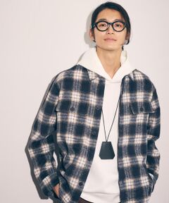 COMME CA ISM / コムサイズム ブルゾン | ウールライク シャギーチェック シャツブルゾン