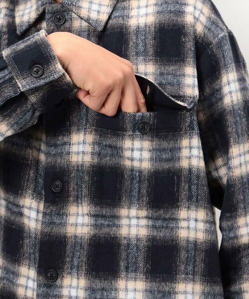 COMME CA ISM / コムサイズム ブルゾン | ウールライク シャギーチェック シャツブルゾン | 詳細12