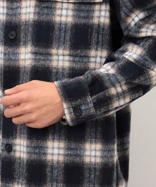 COMME CA ISM / コムサイズム ブルゾン | ウールライク シャギーチェック シャツブルゾン | 詳細13