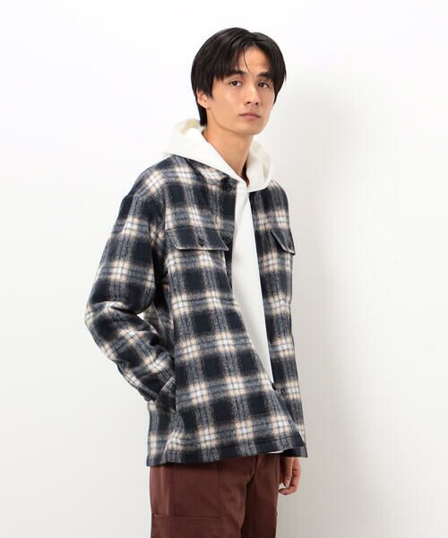 COMME CA ISM / コムサイズム ブルゾン | ウールライク シャギーチェック シャツブルゾン | 詳細4