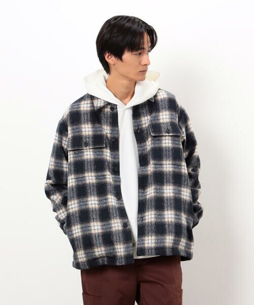 COMME CA ISM / コムサイズム ブルゾン | ウールライク シャギーチェック シャツブルゾン | 詳細7
